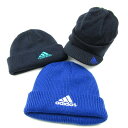 adidas アディダス ニットキャップ 3点セット 帽子 スポーツウエア ブランド まとめて ジュニア キッズ 男の子用 【中古】