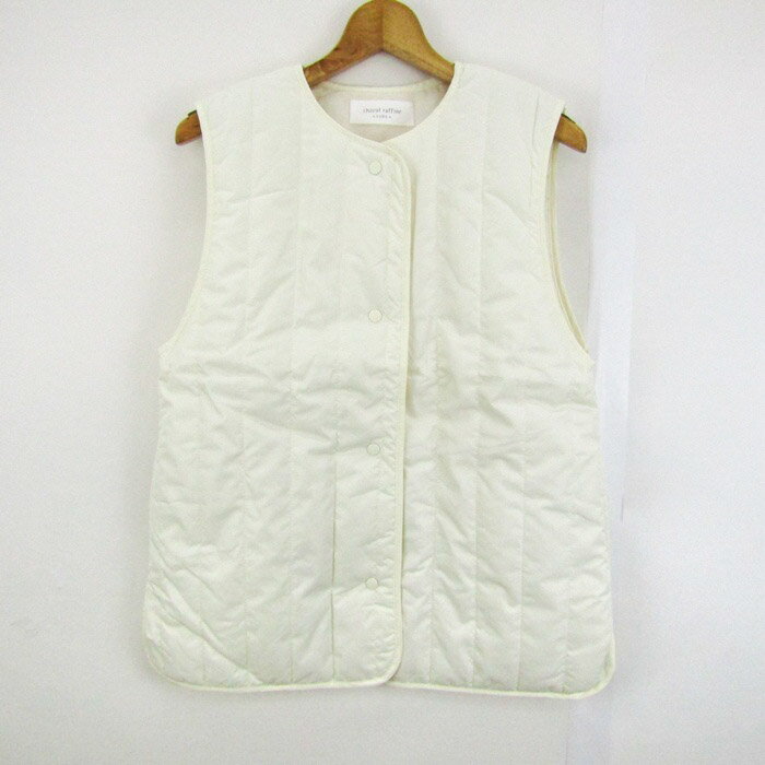 ショコラフィーネローブ 中綿ベスト ジャケット アウター レディース Fサイズ ホワイト系 chocol raffine robe 【中古】