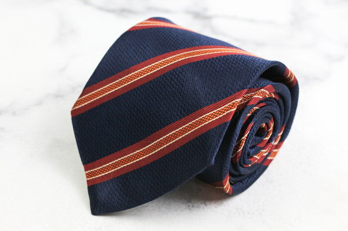 ジョルジオアルマーニ ブランド ネクタイ ストライプ柄 格子柄 シルク イタリア製 PO メンズ ネイビー GIORGIO ARMANI 【中古】