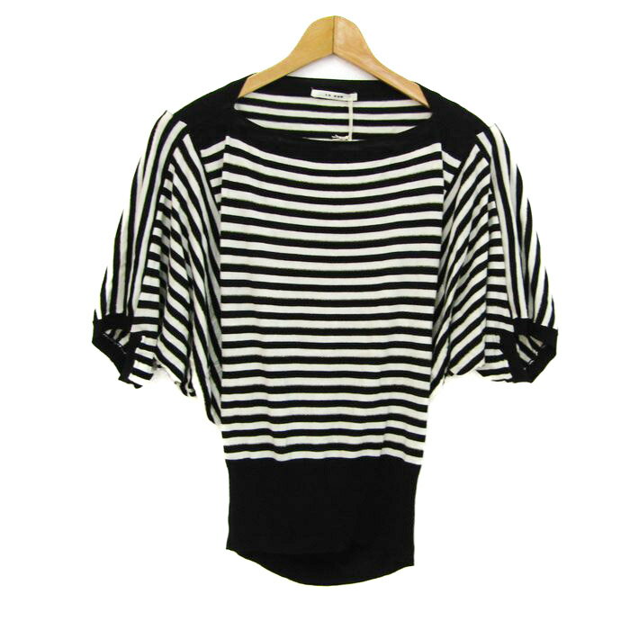 ラシュッド ドルマンスリーブニット ボーダー トップス レディース 9サイズ ブラック×ホワイト LA SUD 【中古】