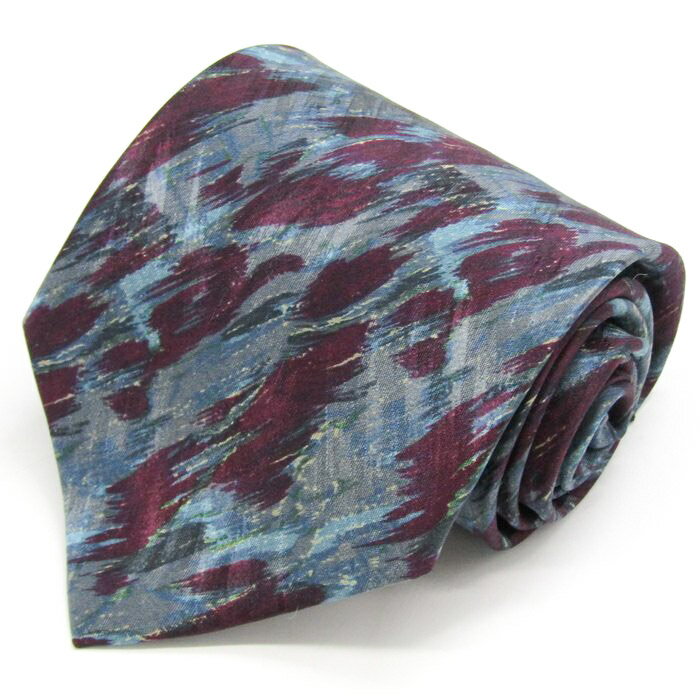 ニノセルッティ ブランド ネクタイ シルク 総柄 未使用タグ付 PO メンズ グレー Nino Cerruti 【中古】