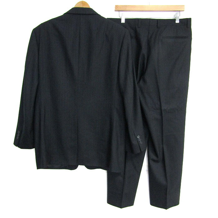 エミリア・ロマーニャ スーツ セットアップ ウール100% ブランド 記名有 上下セット メンズ 98AB6サイズ ネイビー EMILIO ROMAGNA 【中古】