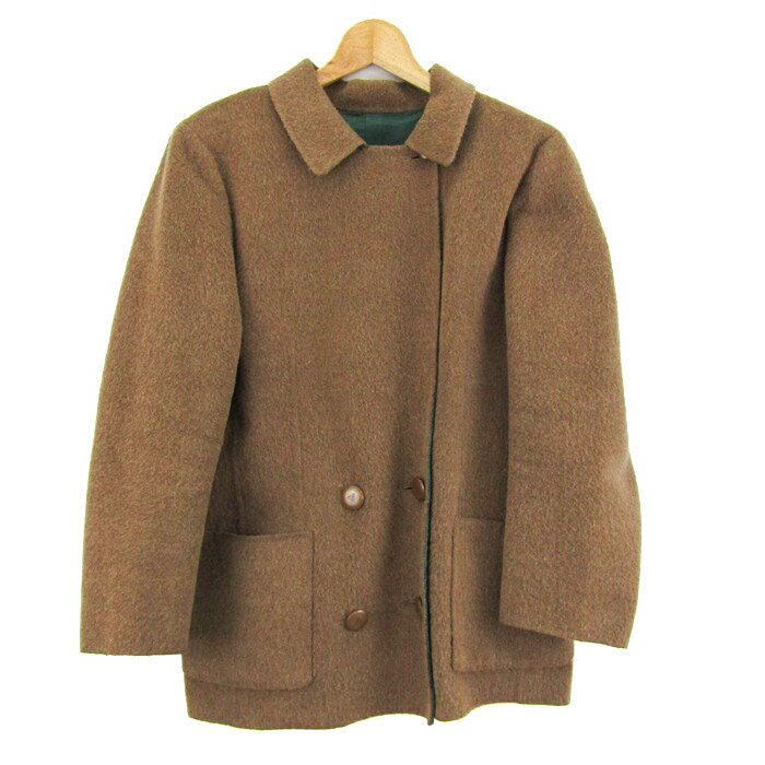 アクアスキュータム ショートコート ジャケット アウター ウール レディース 9サイズ ブラウン Aquascutum 【中古】