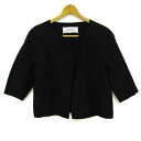 アドーア ボディドレッシング ノーカラージャケット アウター レディース 38サイズ ブラック ADORE body dressing 【中古】