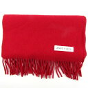 ANNE KLEIN アンクライン マフラー ストール 無地 ロゴ ブランド レディース レッド 【中古】