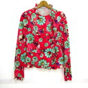 ウンガロフューシャ ノーカラージャケット 花柄 アウター レディース USA 8サイズ ピンク×ミントグリーン ungaro fuchsia 【中古】