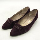 イヴ・サンローラン パンプス スウェード ブランド シューズ 靴 レディース 34.5サイズ パープル YVES SAINT LAURENT 【中古】(4)