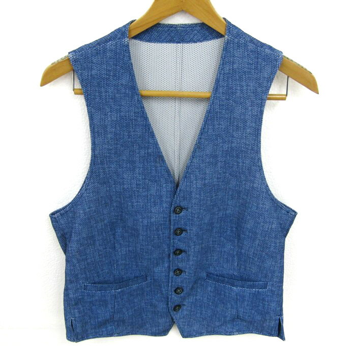 【全品39％OFFクーポン配布中】デザインワークス ベスト ジレ トップス メンズ 46サイズ ブルー系 DESI..