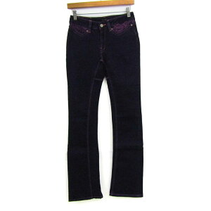 キョウトデニム 京都デニム デニムパンツ ボトムス ストレッチジーンズ レディース 26サイズ パープル Kyoto Denim 【中古】