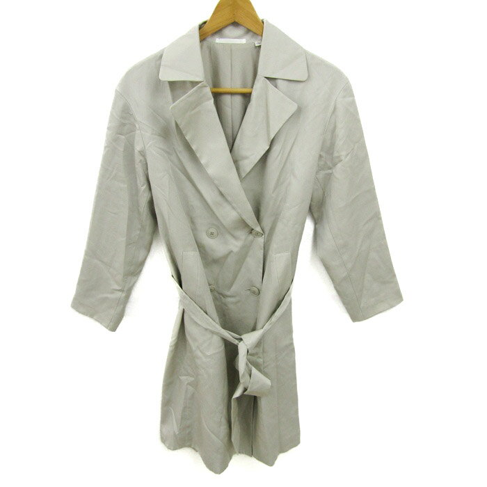 ユニクロ ドレープトレンチコート アウター ベルト付き レディース Sサイズ ベージュ UNIQLO