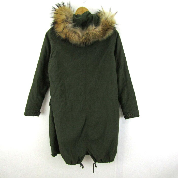 ジャーナルスタンダード モッズコート アウター ファー付き ライナー付き レディース Sサイズ グリーン JOURNAL STANDARD 【中古】