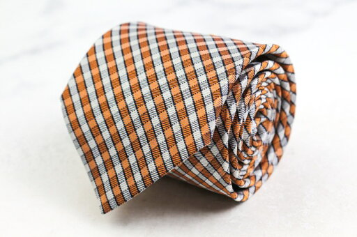 メーカーズシャツ鎌倉 ブランド ネクタイ シルク チェック柄 PO メンズ オレンジ MAKER'S SHIRT KAMAKURA 鎌倉シャツ 【中古】 メーカーズシャツ鎌倉 ブランド ネクタイ シルク チェック柄 PO メンズ オレンジ MAKER'S SHIRT KAMAKURA 鎌倉シャツ 【中古】