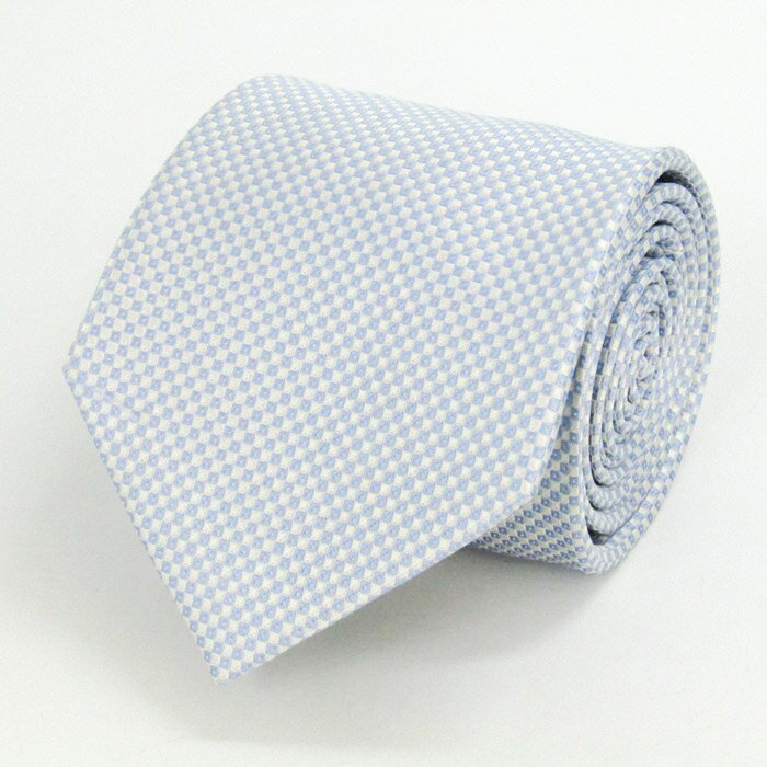 チェスターバリー ブランド ネクタイ シルク チェック柄 小紋柄 PO メンズ ブルー CHESTER BARRIE 【中古】