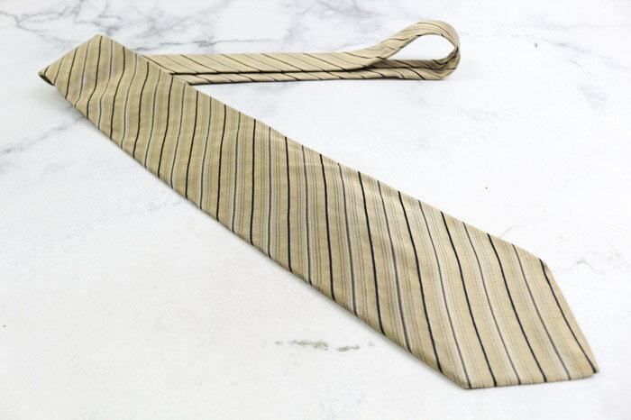 ポールスミス ブランド ネクタイ ストライプ柄 シルク イタリア製 PO メンズ ベージュ Paul Smith 【中古】
