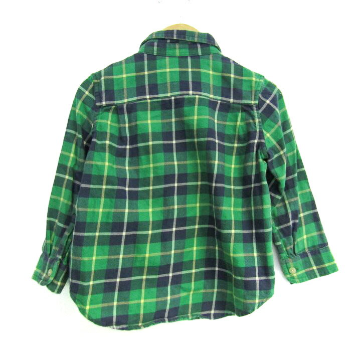 RALPH LAUREN ラルフローレン 長袖シャツ トップス ネルシャツ チェック柄 ベビー 男の子用 24Mサイズ グリーン 【中古】 2