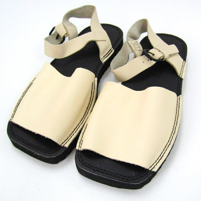 ZARA ザラ サンダル ストラップ 靴 黒 レディース 35サイズ ブラック×クリーム系 【中古】