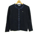 Arnold Palmer アーノルドパーマー カーディガン トップス 長袖 クルーネック レディース Mサイズ ネイビー 【中古】
