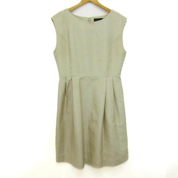 Talbots タルボット ノースリーブワンピース クルーネック トップス レディース 6サイズ ベージュ系 【中古】