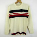 CHEMISE LACOSTE シュミーズラコステ セーター クルーネック トップス メンズ 3サイズ クリーム×レッド×ネイビー 【中古】