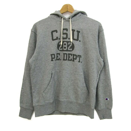 Champion チャンピオン パーカー 長袖 スウェット トップス カレッジパーカー レディース Lサイズ グレー 【中古】 Champion チャンピオン パーカー 長袖 スウェット トップス カレッジパーカー レディース Lサイズ グレー 【中古】