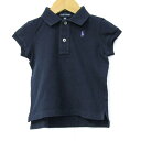 RALPH LAUREN ラルフローレン ポロシャツ トップス 半袖 コットンストレッチ キッズ 男の子用 100サイズ ネイビー 【中古】