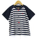 POLO ポロ 半袖シャツ トップス ボーダー柄 キッズ 男の子用 120サイズ 紺×白 【中古】