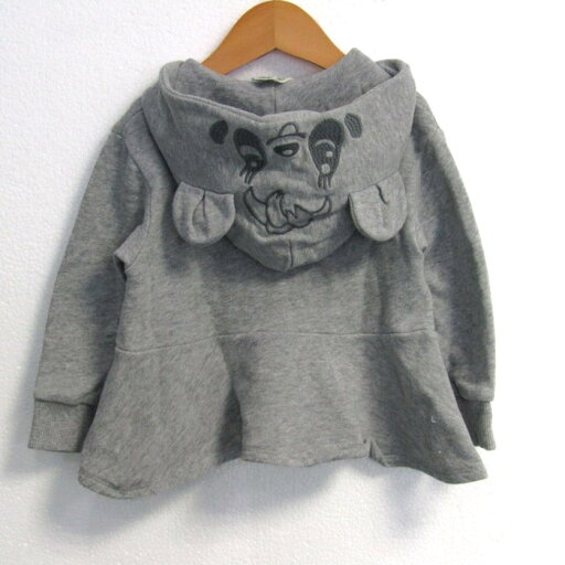 Grand Ground グラウンドグラウンド パーカー トップス ジップアップ スウェット ベビー 女の子用 90サイズ グレー 【中古】