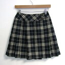 BURBERRY LONDON バーバリーロンドン プリーツスカート ボトムス チェック柄 日本製 キッズ 女の子用 160Aサイズ 紺×白 【中古】