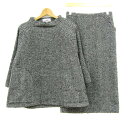 JUNKO SIMADA ジュンコシマダ セットアップ 上下セット ウール混 ニット スカート ブランド 日本製 レディース 38サイズ グレー系 【中古】
