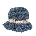 accessories de BeBe ベベ ペーパーハット 麦わら帽子 ブランド ベビー キッズ 女の子用 50cmサイズ ネイビー 【中古】