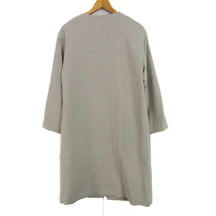 GLOBAL WORK グローバルワーク ロングコート アウター ノーカラー レディース Mサイズ ホワイト 【中古】 barce-13209477 barce サンプル画像2