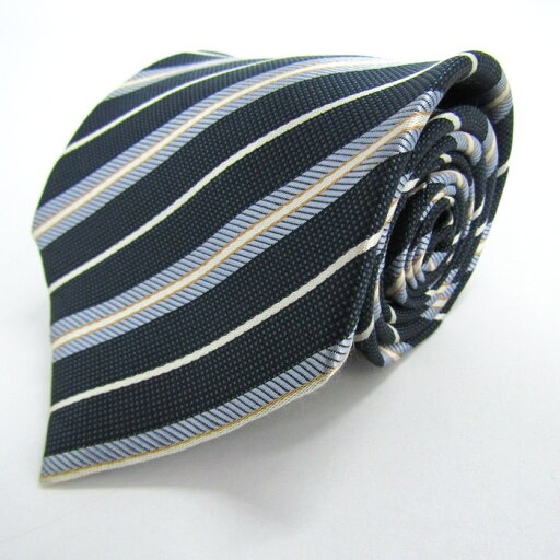 THE TIE ザタイ ブランド ネクタイ ストライプ柄 格子柄 シルク 日本製 PO メンズ ネイビー 【中古】 THE TIE ザタイ ブランド ネクタイ ストライプ柄 格子柄 シルク 日本製 PO メンズ ネイビー 【中古】