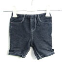 MIKIHOUSE ミキハウス ショートパンツ ボトムス ストレッチ ギャザー 日本製 ベビー 女の子用 70サイズ ネイビー 【中古】