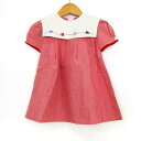 Familiar ファミリア ワンピース トップス 半袖 セーラーカラー キッズ 女の子用 100サイズ 赤×白 【中古】(4)