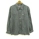 U.P renoma ユーピーレノマ 長袖シャツ トップス チェック柄 コットン 大きいサイズ メンズ LLサイズ グリーン 【中古】(4)