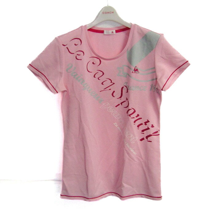 le coq sportif ルコックスポルティフ 半袖Tシャツ トップス スポーツウエア 大きいサイズ レディース Oサイズ ピンク系 【中古】