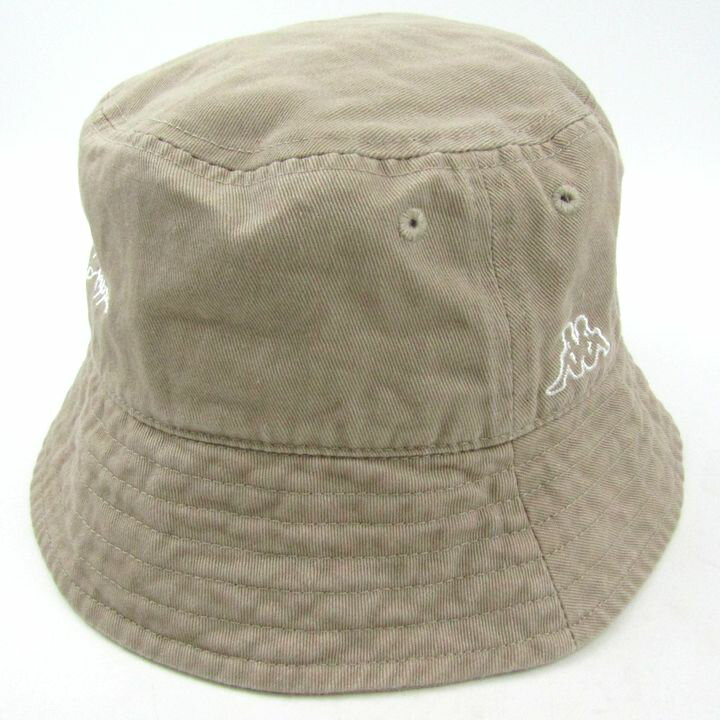 Kappa カッパ バケットハット コットン ロゴ 帽子 ブランド レディース メンズ 57.5cmサイズ ブラウン 【中古】