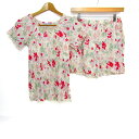 KID BLUE キッドブルー ルームウエア 上下セット コットン カットソー パンツ ブランド レディース Rサイズ レッド×イエロー系 【中古】