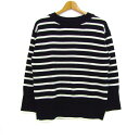 theory luxe セオリーリュクス ニット セーター 長袖 ブランド トップス レディース 38サイズ ネイビー×ホワイト 【中古】