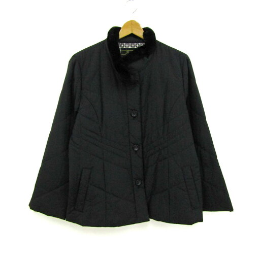 Leilian レリアン 中綿ジャケット アウター ファー付き 大きいサイズ 日本製 レディース 13サイズ ブラック 【中古】 Leilian レリアン 中綿ジャケット アウター ファー付き 大きいサイズ 日本製 レディース 13サイズ ブラック 【中古】