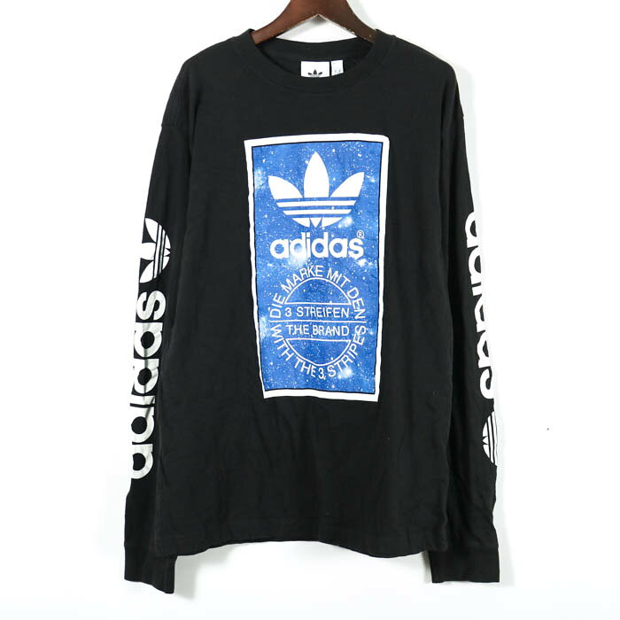 Rakuten - adidas アディダス 長袖Tシャツ トップス ロゴT アメリカ古着 ヴィンテージ 大きいサイズ メンズ Oサイズ ブラック系 【中古】