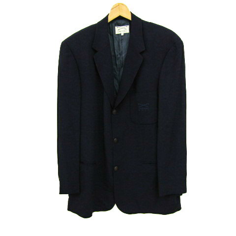 GIORGIO ARMANI GOLF ジョルジオアルマーニ ゴルフ テーラードジャケット アウター ゴルフウエア 大きいサイズ メンズ 52サイズ 紺 【中古】