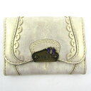 ANNA SUI アナスイ コインケース ロゴ 蝶 小銭入れ 財布 ウォレット ブランド レディース アイボリー 【中古】