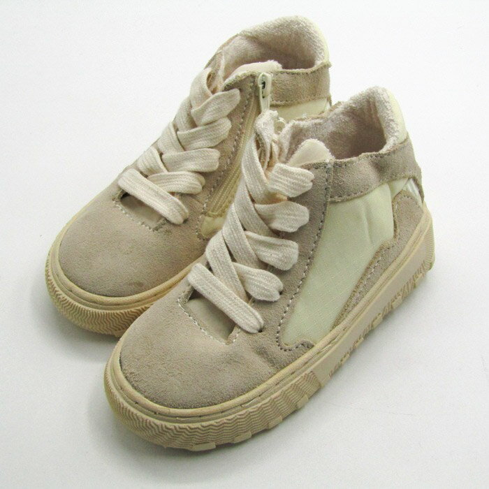 ZARA ザラ スニーカー ハイカット シューズ 厚底 靴 女の子 ベビー 男の子用 24サイズ ベージュ 【中古】