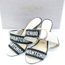 JIMMY CHOO ジミーチュウ ミュール サンダル ハイヒール ブランド 靴 イタリア製 白 黒 レディース 36サイズ ブラック×ホワイト 【中古】(4)