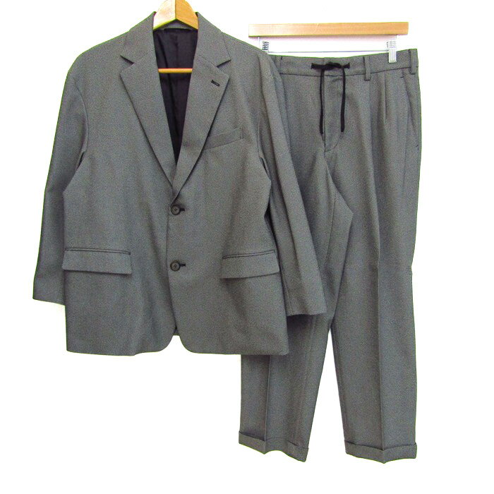 COMME CA MEN コムサメン スーツ セットアップ 上下セット ジャケット パンツ メンズ Mサイズ グレー系 【中古】