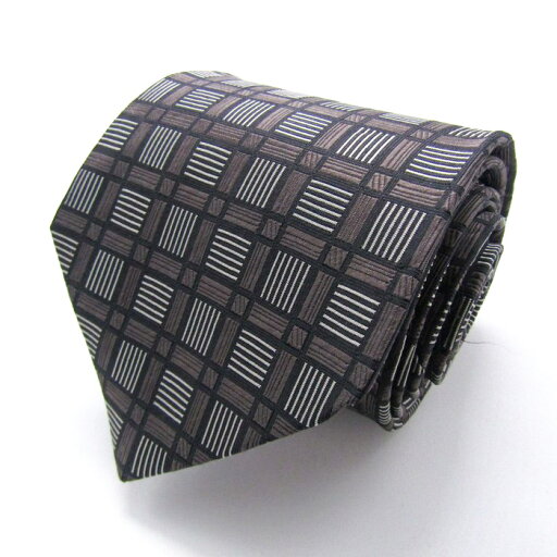 Savile Row サビルロウ ブランド ネクタイ チェック柄 格子柄 シルク 日本製 PO メンズ ブラウン 【中古】 Savile Row サビルロウ ブランド ネクタイ チェック柄 格子柄 シルク 日本製 PO メンズ ブラウン 【中古】