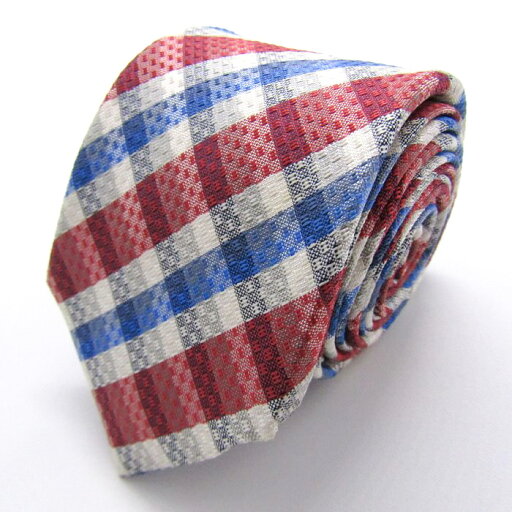 MODA RITORNO モダリトルノ ブランド ネクタイ チェック柄 格子柄 シルク 日本製 PO メンズ レッド 【中古】 MODA RITORNO モダリトルノ ブランド ネクタイ チェック柄 格子柄 シルク 日本製 PO メンズ レッド 【中古】