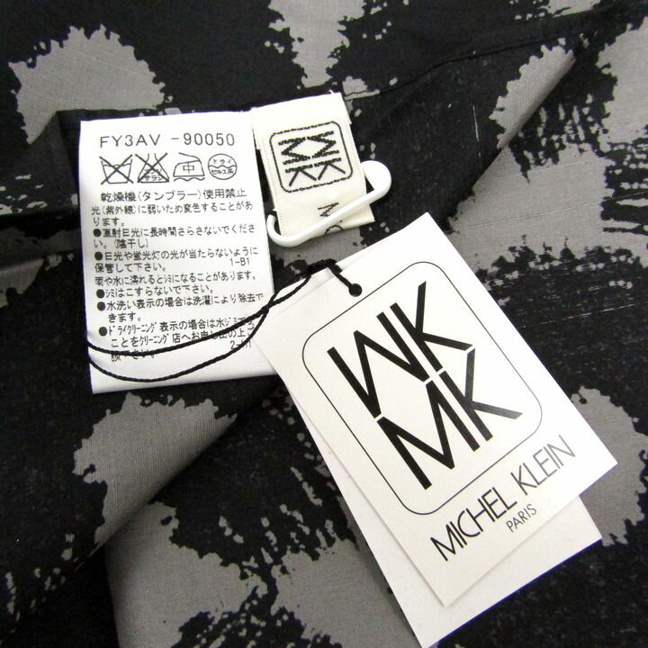 MICHEL KLEIN ミッシェルクラン スカーフ 未使用 ストール 総柄 シルク ブランド 小物 レディース ブラック 【中古】