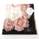 LANVIN ランバン ハンカチ 未使用 花柄 日本製 ブランド 小物 レディース ブラック 【中古】
